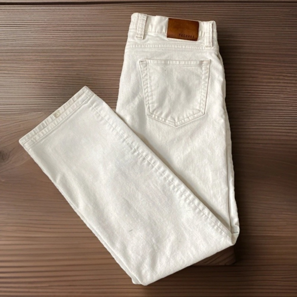 Tecovas Five-Pocket Comfort Jeans Mens 34x32 White Straight Leg Western Pants